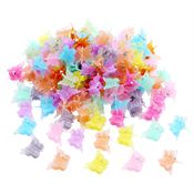 100 mini sommerfugler hårklemmer | Butterfly Hair Clips flerfarget - Jelly Pastel