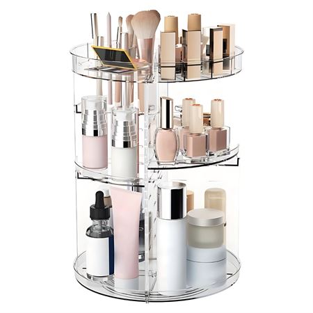 UNIQ 360 Rotating Cosmetic Organizer - Transparent