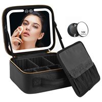 UNIQ Makeup reiseveske med LED-lys - Kosmetisk veske for all makeup - Sort