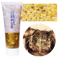 Face & Body Glitter Gel | Flytende Shimmer Paljetter for Makeup & Fest - Gull (50 ml)