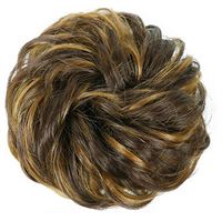 Messy Bun Hair elastisk med krøllete kunstig hår - 4H27# Dark brown & Light Brown Mix 