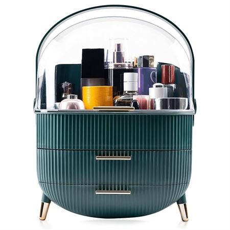 UNIQ Retro Makeup Box Organizer - Stilig Mørk Mint